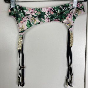 Victoria's Secret Very Sexy Satin/Mesh Garter in Orchid Paradise Size M/L NWT
